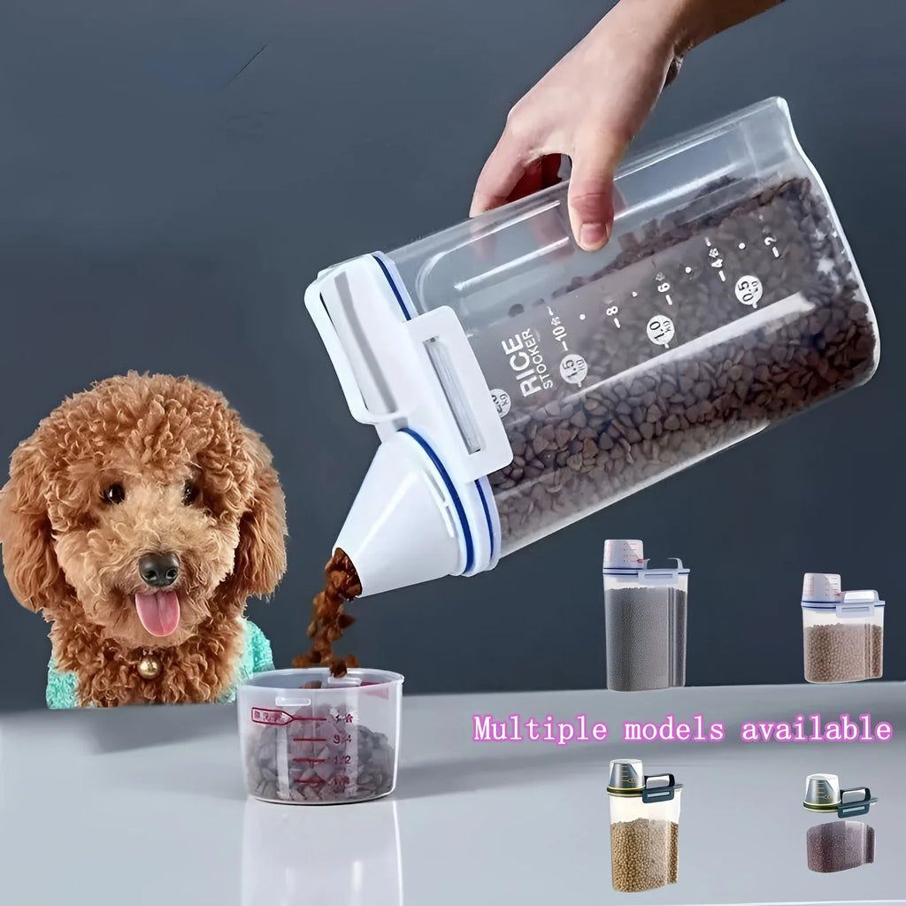 Airtight Pet Food Storage Container with Measuring Cup