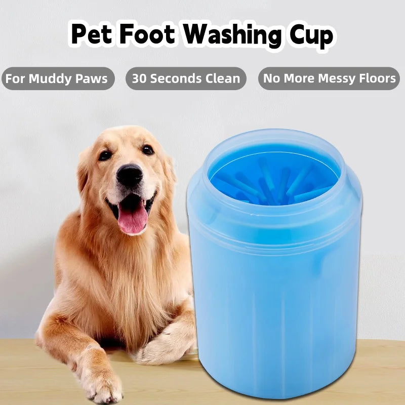 Portable Dog Paw Cleaner Cup with Soft Silicone Brush