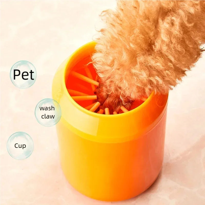 Portable Dog Paw Cleaner Cup with Soft Silicone Brush