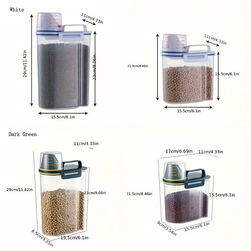 Airtight Pet Food Storage Container with Measuring Cup