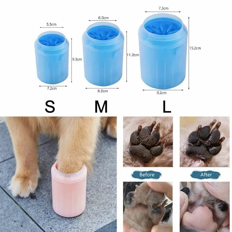 Portable Dog Paw Cleaner Cup with Soft Silicone Brush