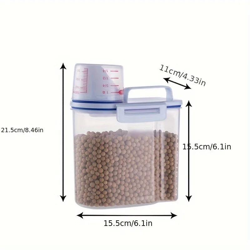 Airtight Pet Food Storage Container with Measuring Cup