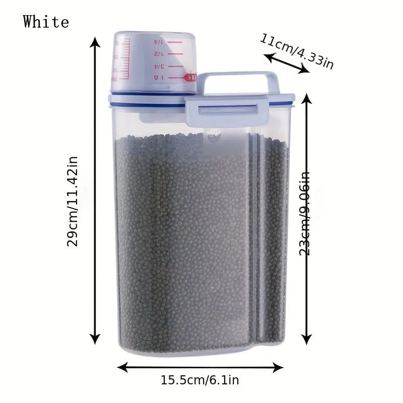 Airtight Pet Food Storage Container with Measuring Cup