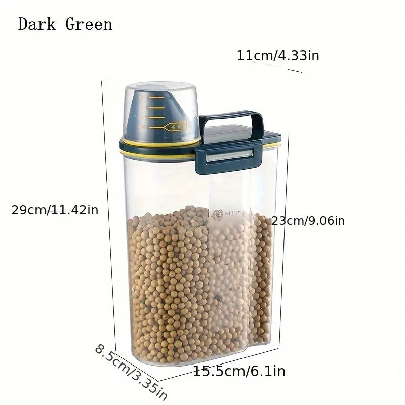 Airtight Pet Food Storage Container with Measuring Cup